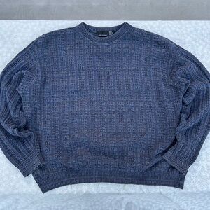 SOLD Vintage Bill Blass Blue Oversized Sweater, Outdoor Granola Grandpa Sweater